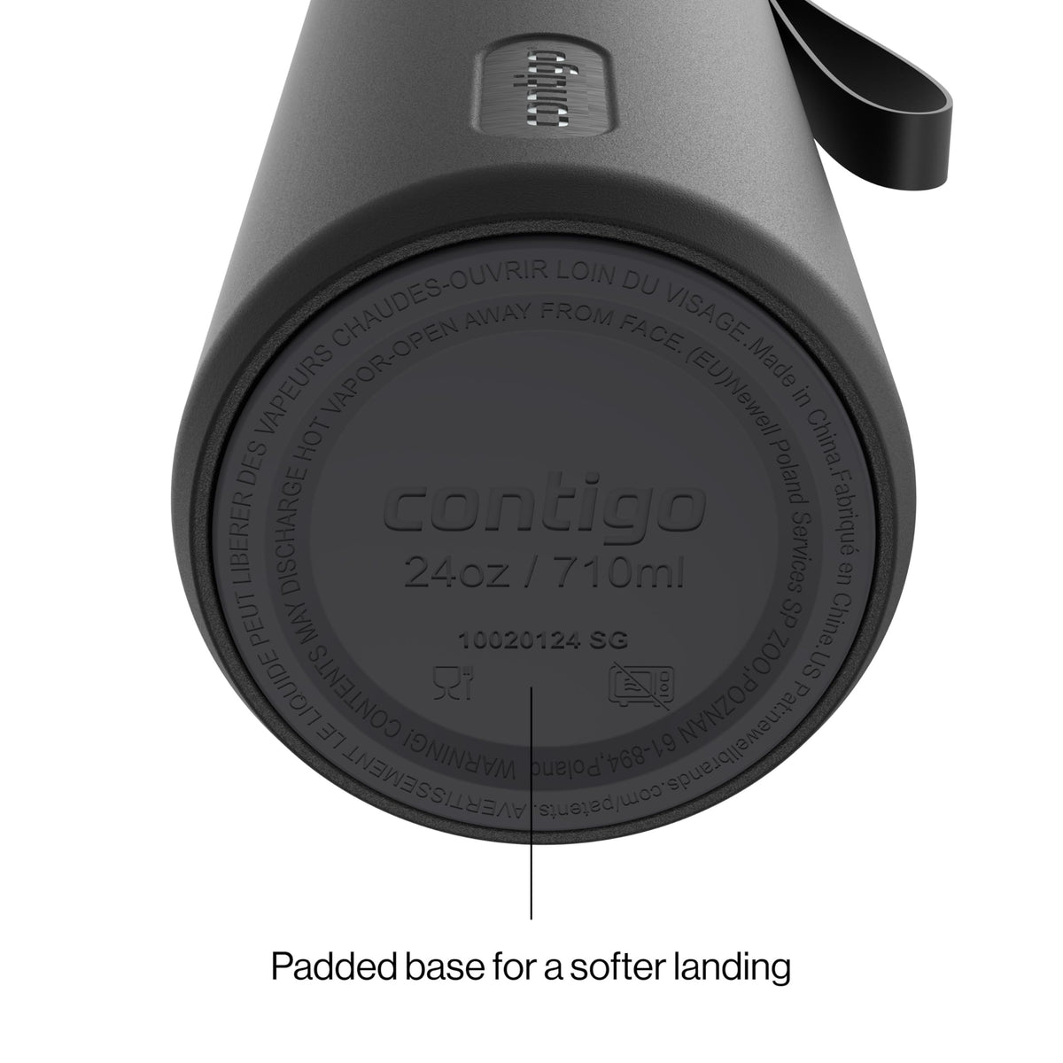 Contigo vacuum-insulated stainless steel keeps drinks at temp for hours.