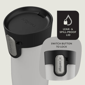 Contigo West Loop 12oz easy-clean lid open for thorough cleaning.