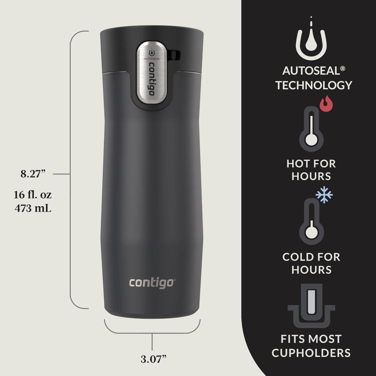 Contigo West Loop 16oz mug Thermalock insulation preserves temperature