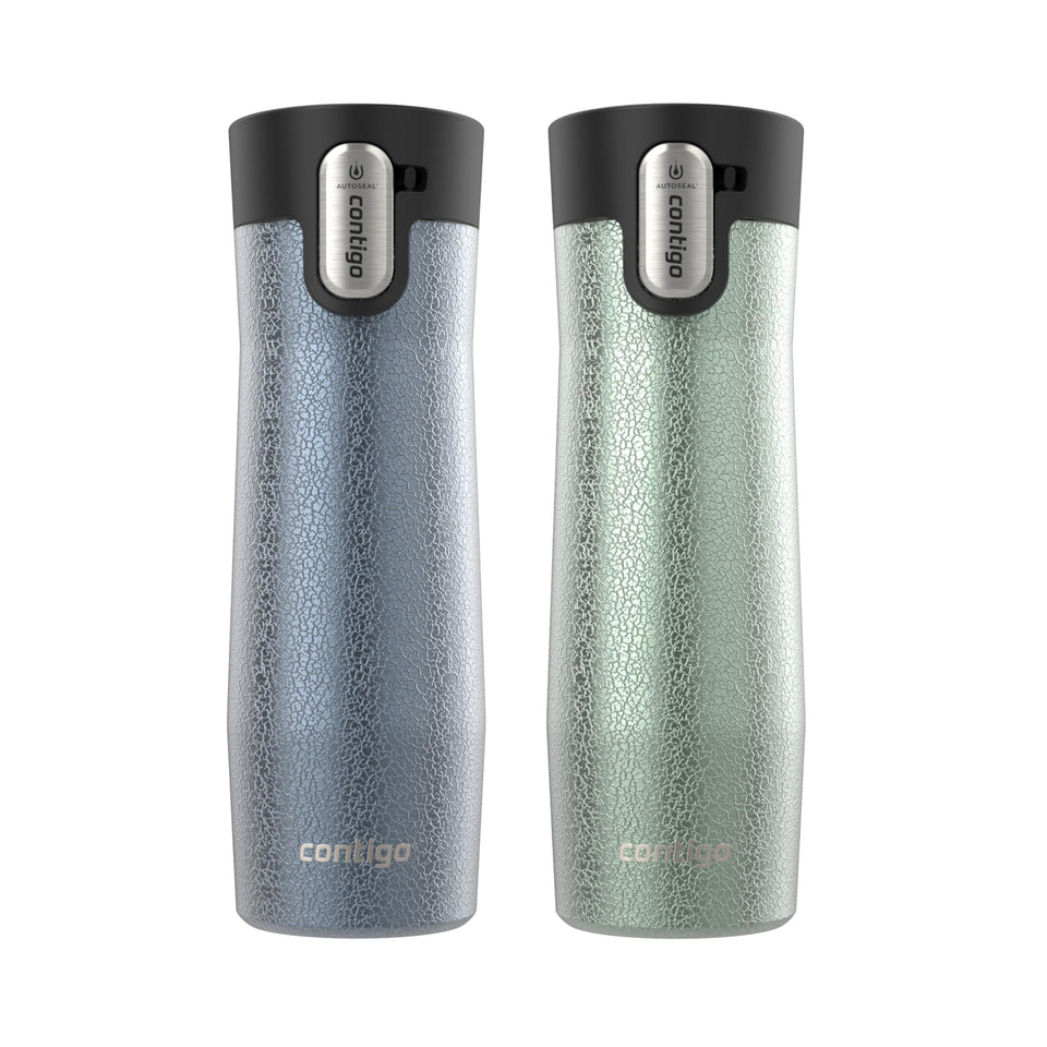 Contigo West Loop 20oz crystal lakeside bottle keeps beverages hot or cold on the go.