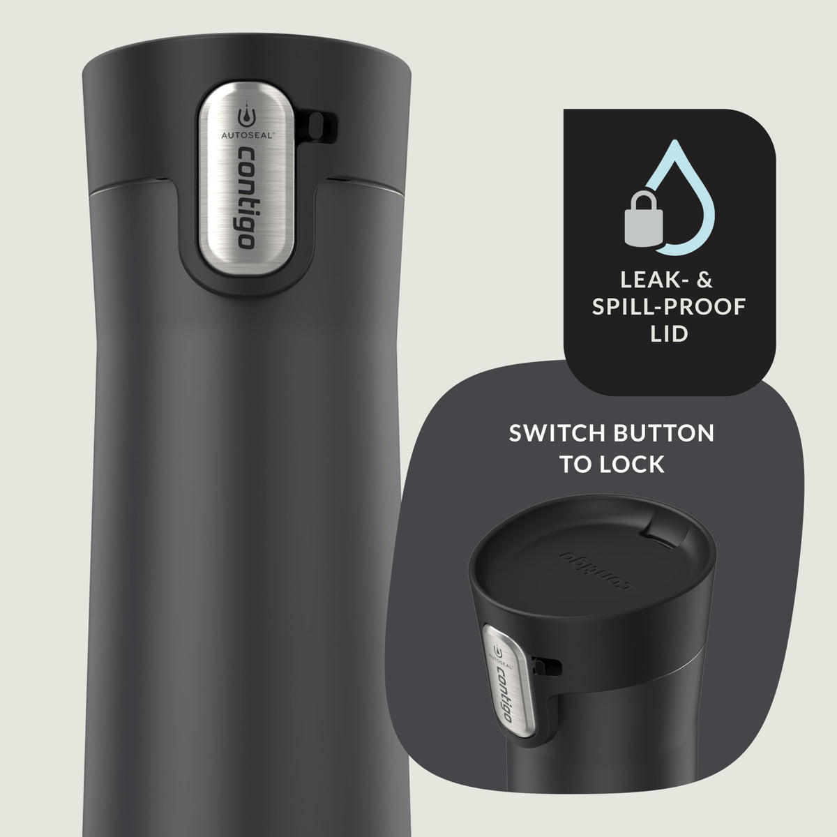 Contigo West Loop 24oz fits in a standard car cupholder during commute