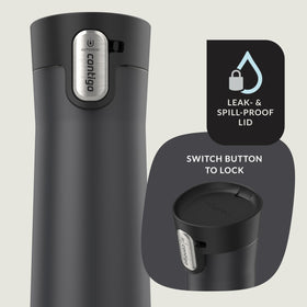Contigo West Loop 24oz fits in a standard car cupholder during commute