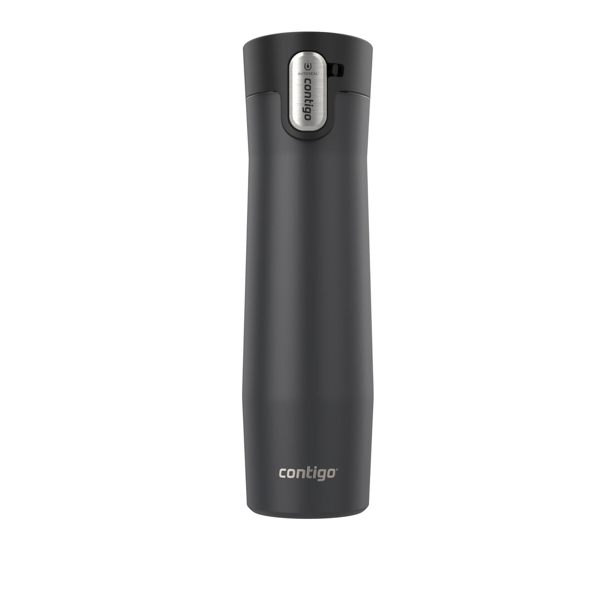 Contigo West Loop 24oz matte black bottle with AutoSeal lid for travel