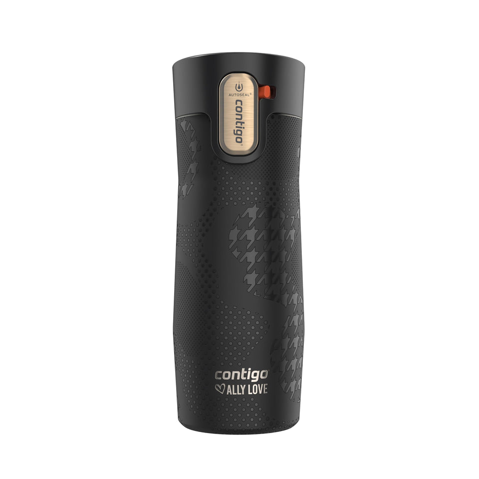 Contigo West Loop 3.0 Licorice bottle in hand with spill-proof AUTOSEAL for on-the-go sipping.