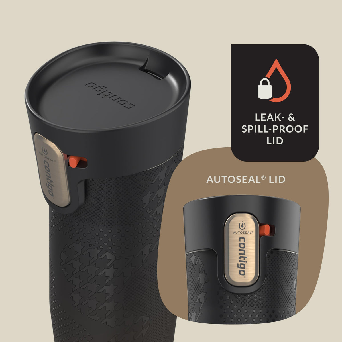 Insulated Contigo West Loop 3.0 Licorice bottle keeps hot beverages hot and cold.