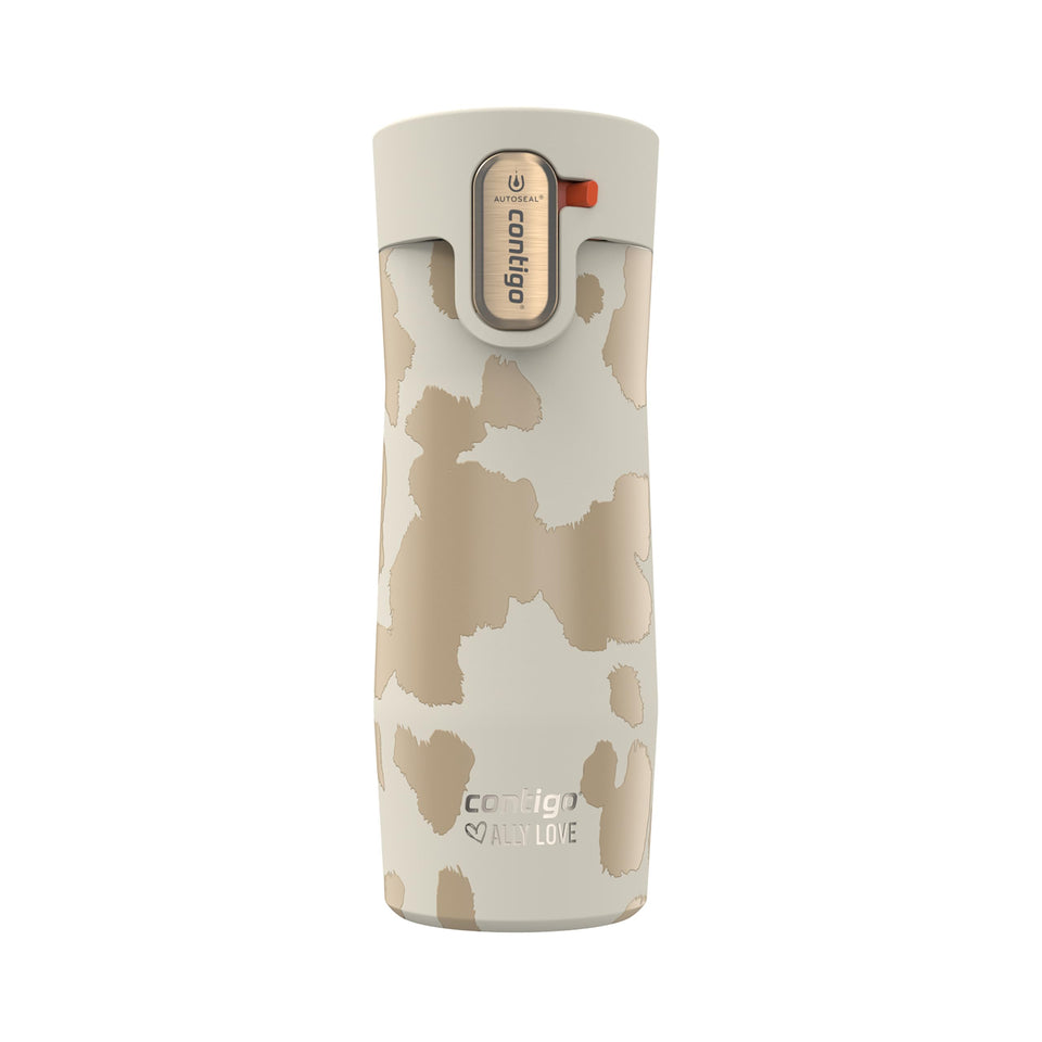 Contigo West Loop 3.0 travel mug close-up, durable stainless steel for on-the-go use.