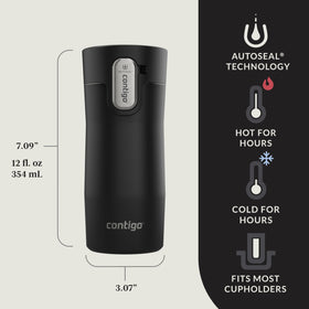 Contigo West Loop auto-seal lid prevents leaks while sipping on the go