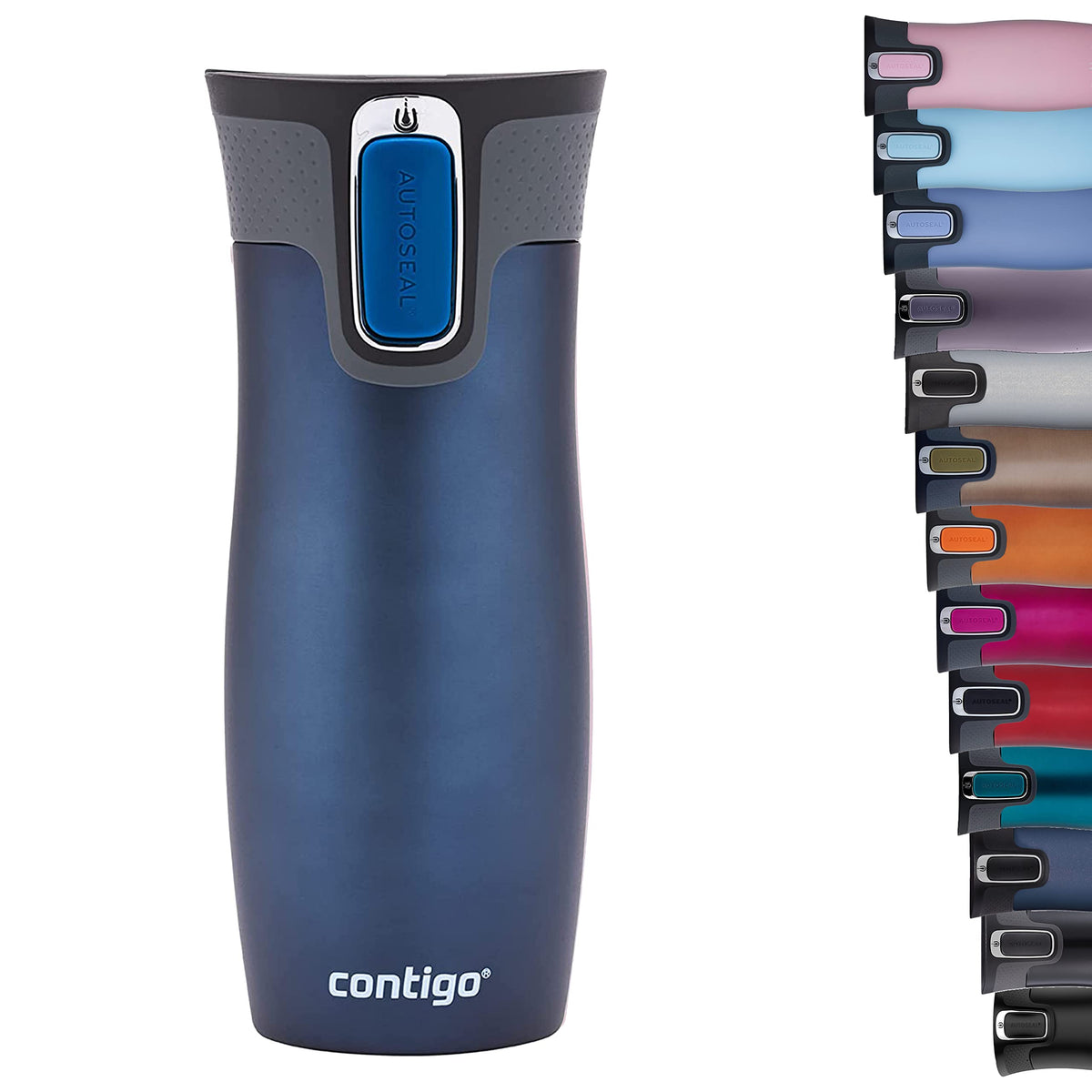 Contigo West Loop Autoseal mug with lid closed for secure travel.