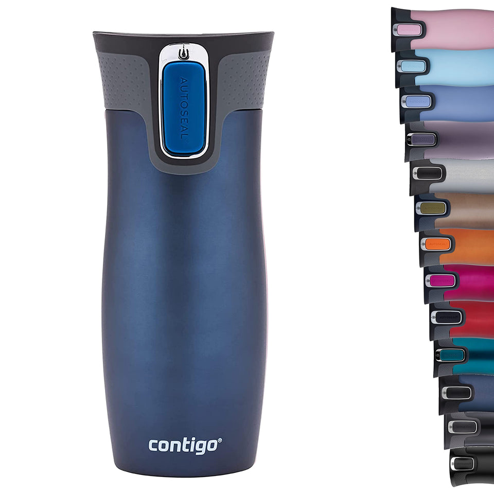 Contigo West Loop Autoseal mug with lid closed for secure travel.