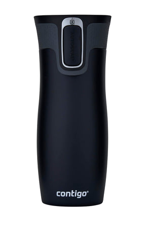 Contigo West Loop autoseal mug demonstrates spill-free sipping on the go.