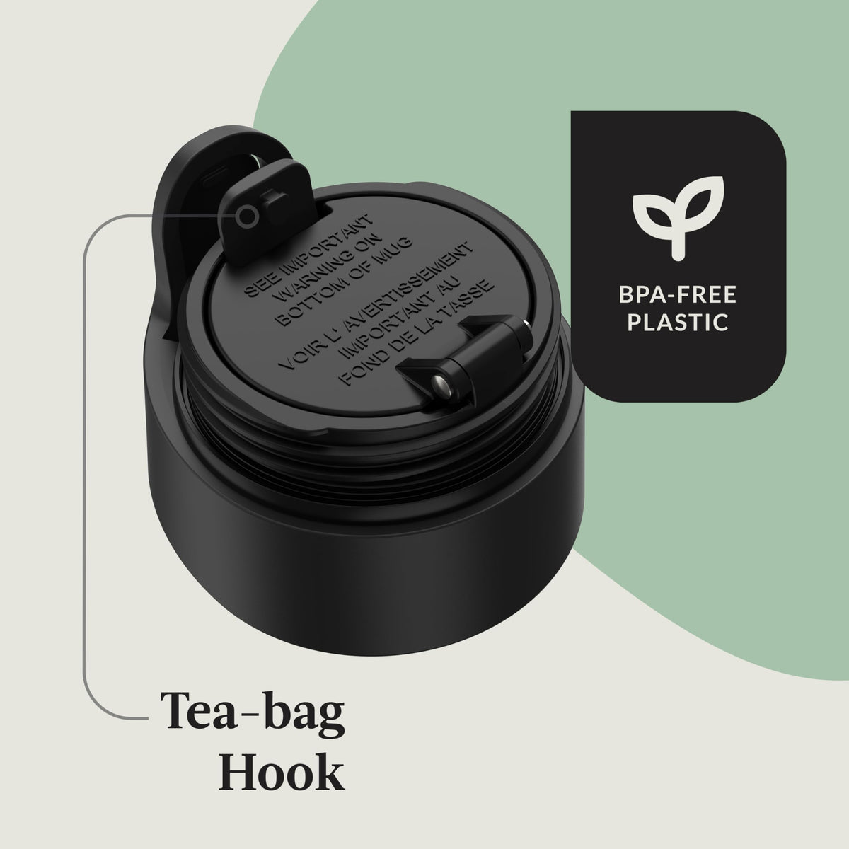 Easy-clean lid opens completely for thorough cleaning after journeys