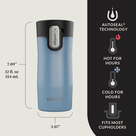 Contigo West Loop lid open for easy cleaning and access.