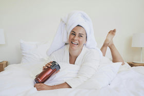 Contigo West Loop one-handed drinking button enables easy sipping.