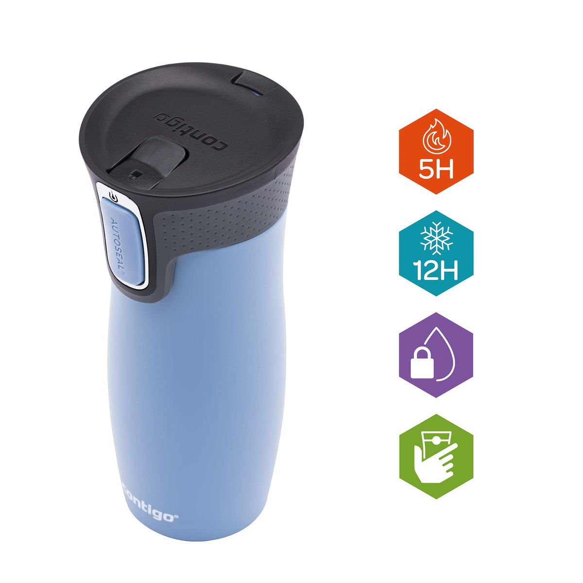 Stainless steel body of Contigo West Loop with durable insulation.