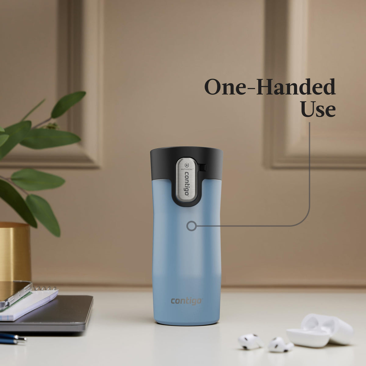 Contigo West Loop Thermolock insulation preserves heat or cold longer.