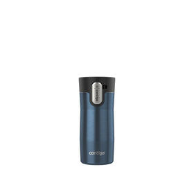 Contigo West Loop travel mug in blueberry color keeps drinks hot or cold on the go.