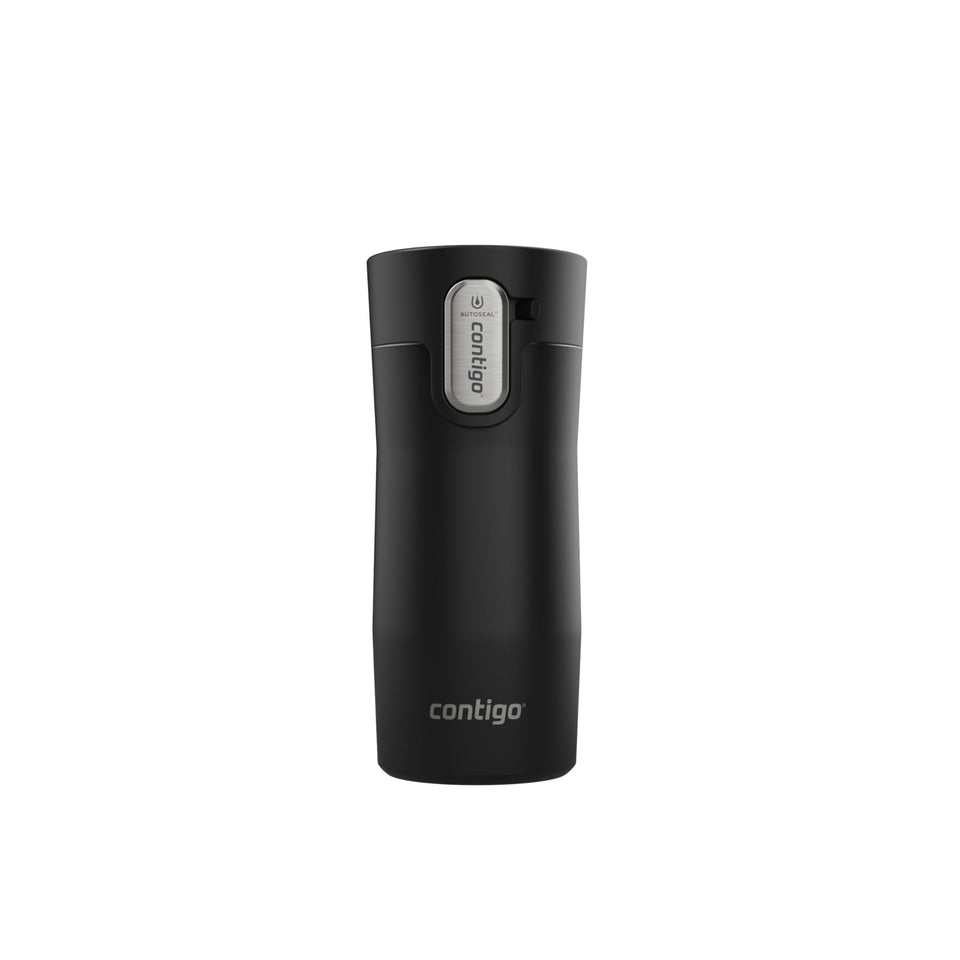 Contigo West Loop travel mug in matte black keeps beverages hot during commutes