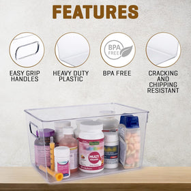 Control Kitchen cabinet storage bin for tidy shelves and easy access.