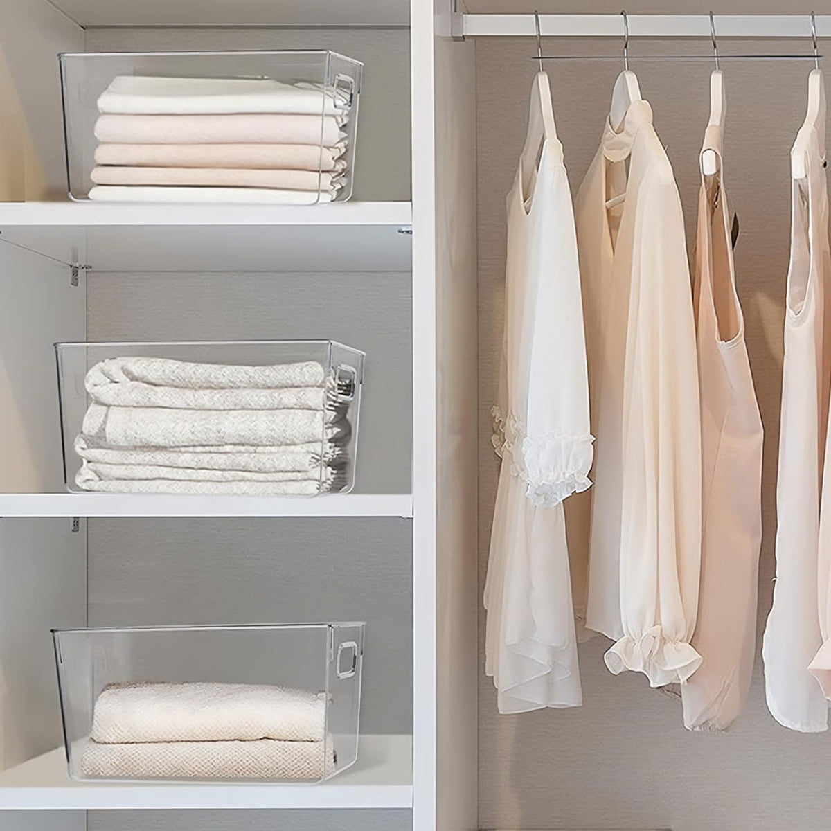 CONTROL KITCHEN clear bin for closet storage and space optimization
