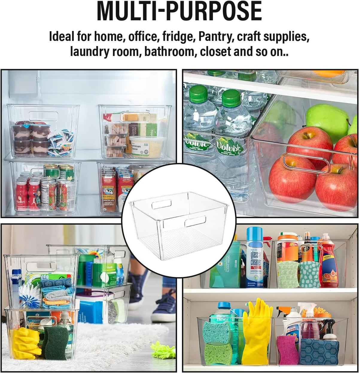 CONTROL KITCHEN clear bin for under-sink storage and clutter reduction