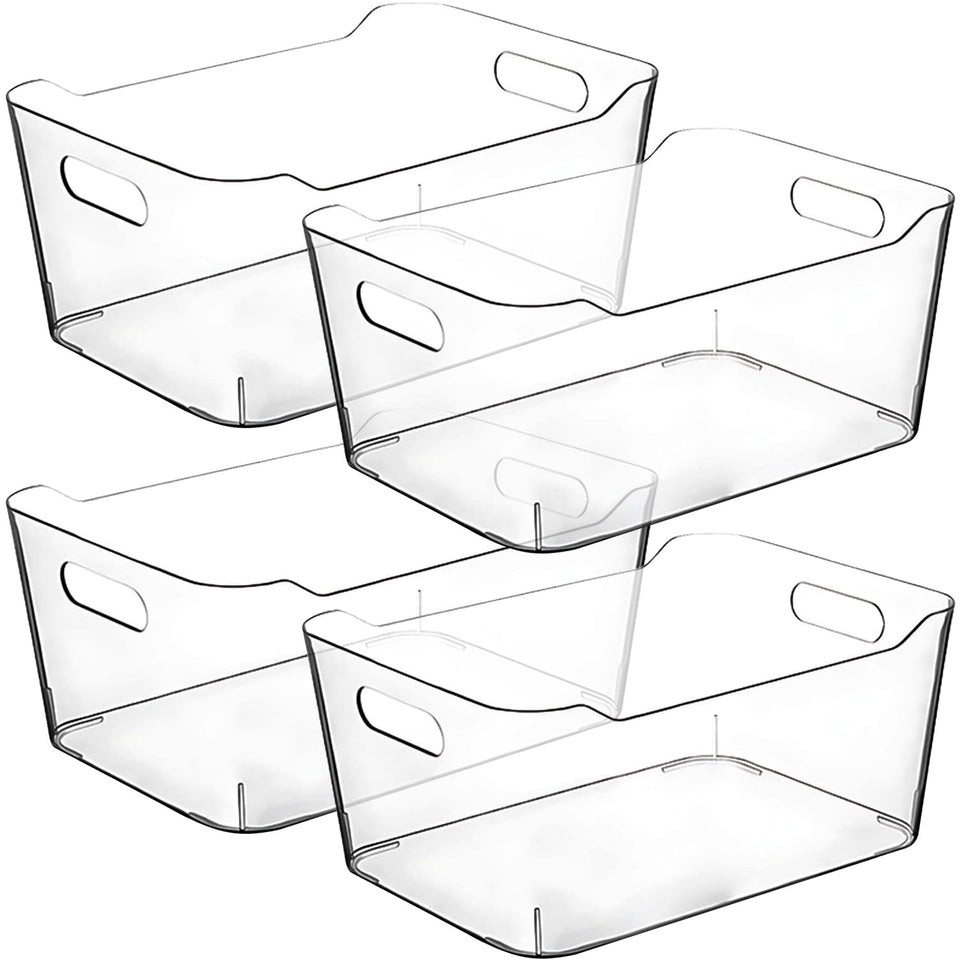 Control Kitchen clear storage bin for kitchen organization with durable BPA-free plastic.