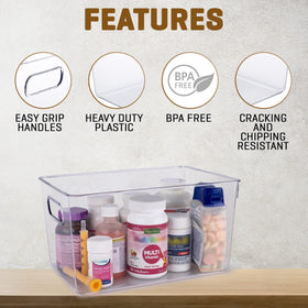 CONTROL KITCHEN lidded clear bin for pantry organization and easy access.