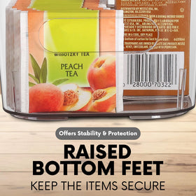 Control Kitchen stackable clear bin saves space in closets.