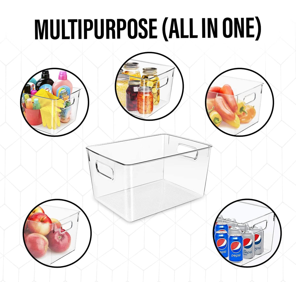 CONTROL KITCHEN stackable closet organizer bins, maximizing small-space storage.