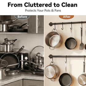 Conwithna 16 hooks rack ideal for pots and pans in busy kitchens