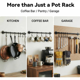 Conwithna modern black design kitchen rail adds sleek storage