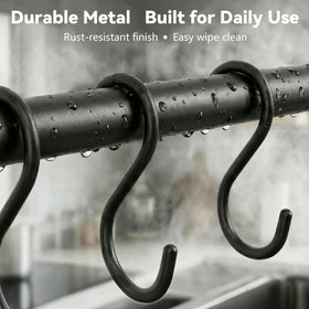 Conwithna wall mounted utensil rack close up demonstrates sturdy iron construction