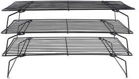 Coobbar 3-tier stainless steel cooling rack for even airflow and quick cooling.
