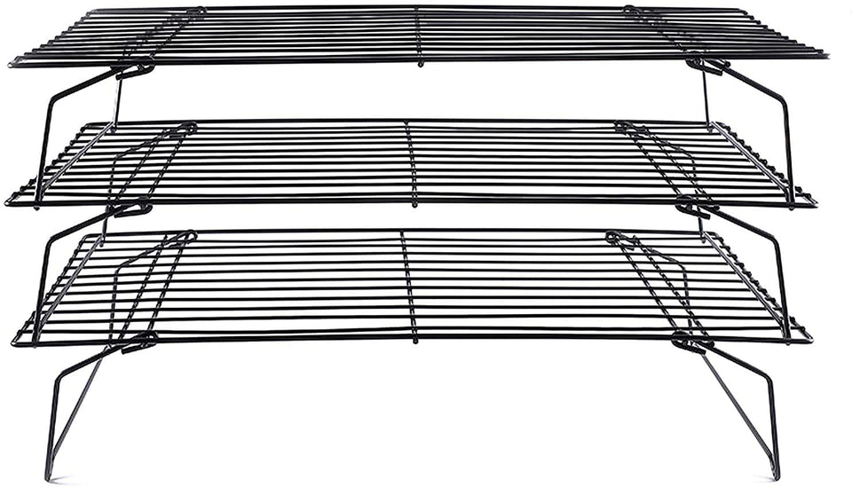 Coobbar 3-tier stainless steel cooling rack for even airflow and quick cooling.