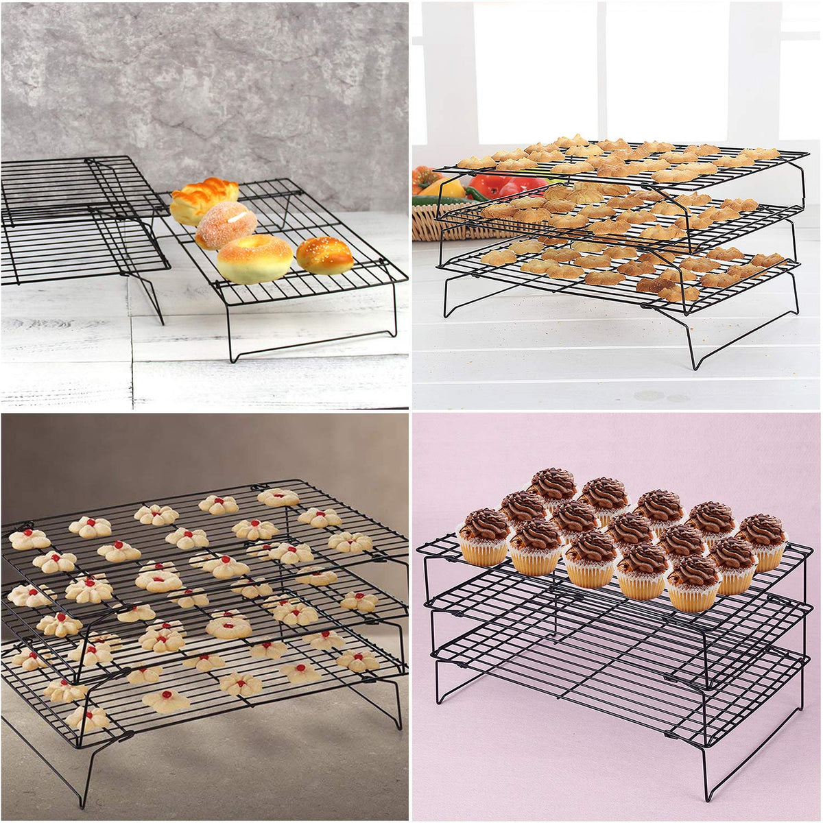 Coobbar cooling rack drains grease and water for less mess after cooking.