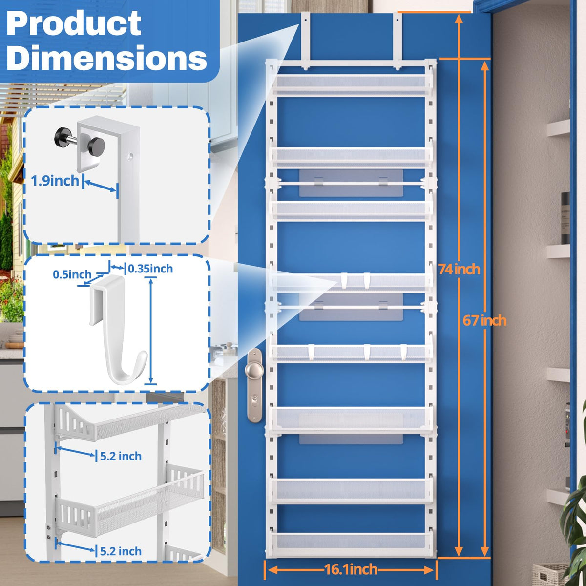 coobest spice baskets customization shows flexible heights for tall bottles and small jars