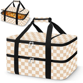 Coobiiya insulated casserole carrier shows a 9x13 dish fit for easy transport