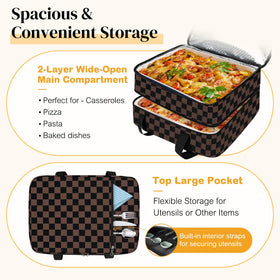 Coobiiya insulated casserole carrier carrying handles provide a comfortable grip