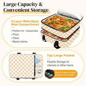 Coobiiya insulated casserole carrier with double-layer size for flexible meals