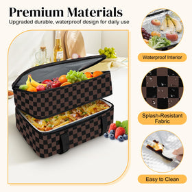 Coobiiya insulated casserole carrier exterior pocket stores utensils and condiments