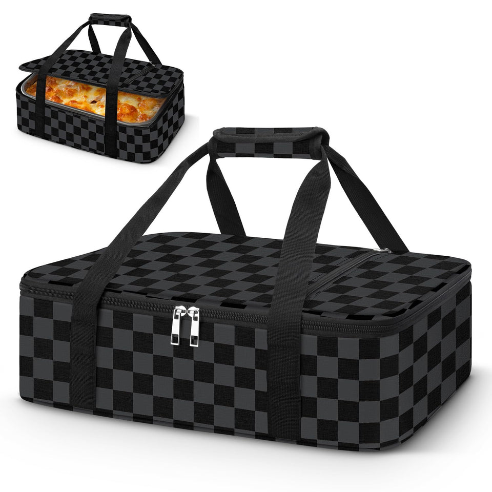 Coobiiya insulated casserole carrier front view showing roomy space for meals