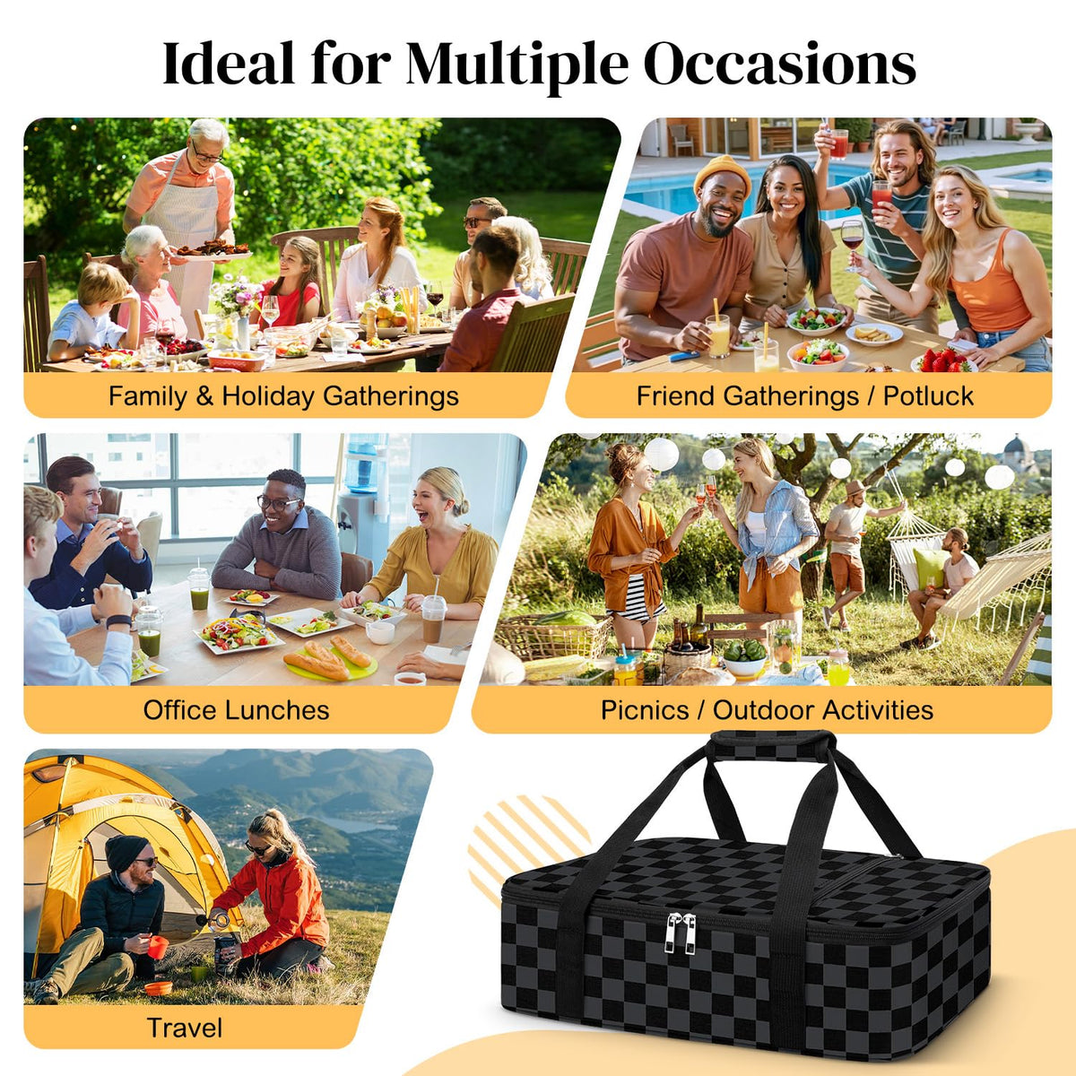 Coobiiya carrier shown at a picnic, keeping meals organized