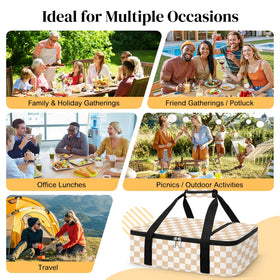 Coobiiya insulated casserole carrier wide opening simplifies packing and unloading