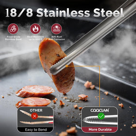 COOCLAN one-piece design tongs minimize seams and leaks for easy care