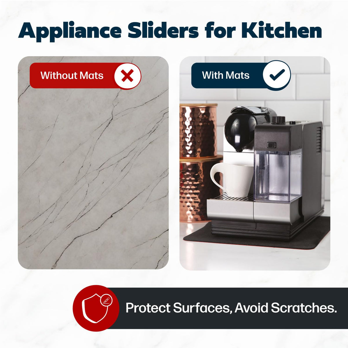 Cook Innovations mats guard countertops beside KitchenAid mixer