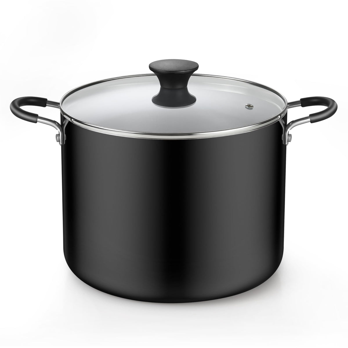 Cook N Home 10.5-qt nonstick stockpot with lid for easy cooking and cleanup.