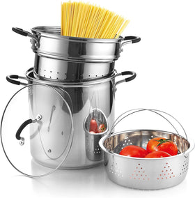 Cook N Home 12-quart stockpot ready for large pasta or stock.