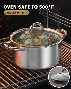 Cook N Home 8-quart stockpot is dishwasher safe for quick cleanup.