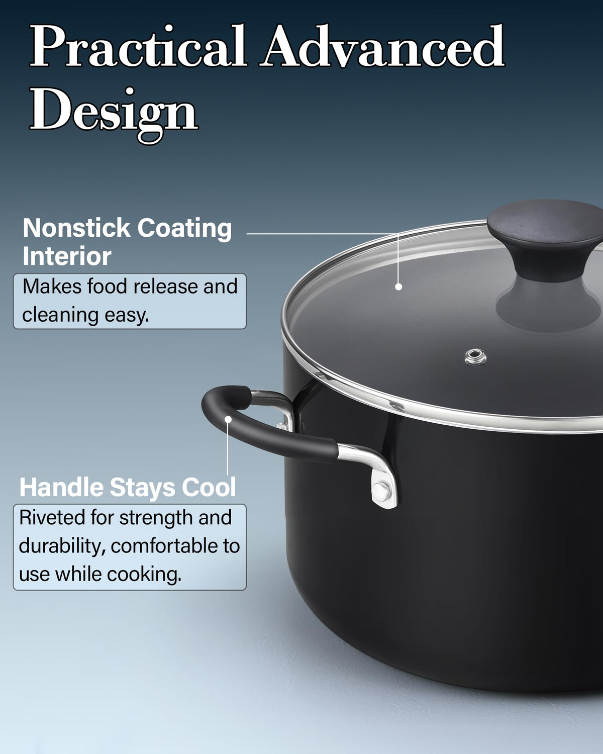 Cook N Home dishwasher-safe stockpot for effortless washing