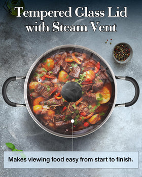 Cook N Home induction-compatible stockpot suitable for multiple stove tops