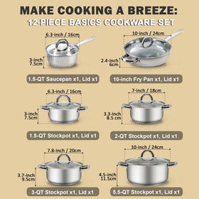 Cook N Home induction-ready pots on the stovetop deliver even cooking.